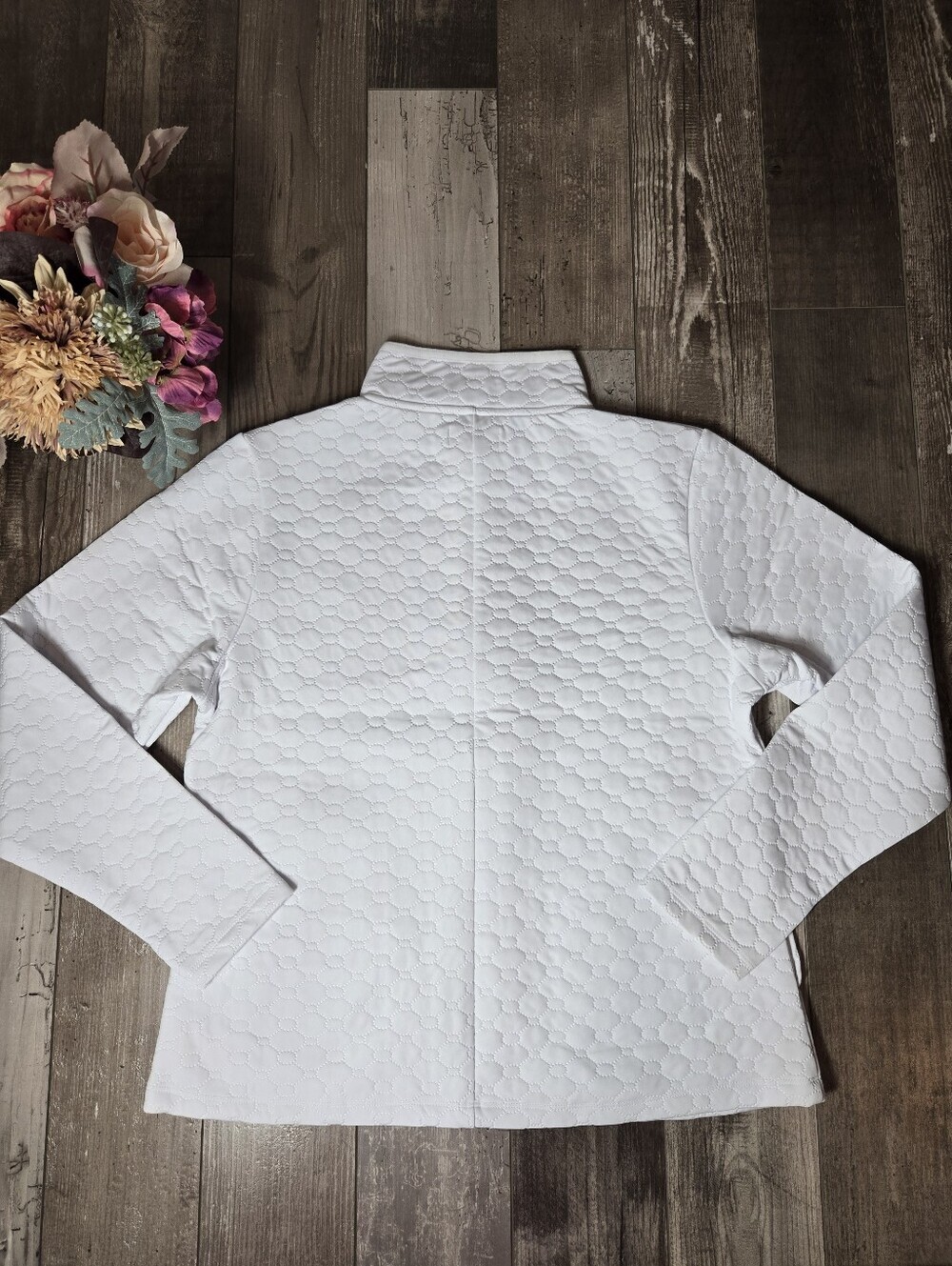 SDI Women’s White Textured Quilted Full-Zip Jacket Size Large NWOT - Picture 6 of 16